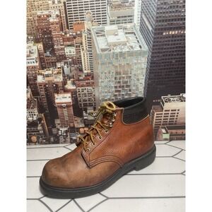 Vintage RED WING Oxblood Leather Work Boots SIZE 7.5 D No Steel Toe